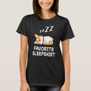 Hund Corgi Hunde Nickerchen Schlafend Schlaf Pyjam T-Shirt