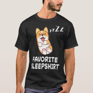Hund Corgi Hunde Nickerchen Schlafend Schlaf Pyjam T-Shirt