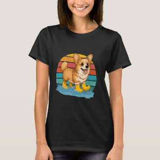 Hund Corgi Hundeliebhaber Wellington-Stiefel Lusti T-Shirt