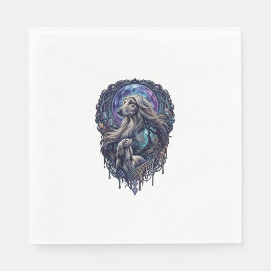 Hund Crystal Moon Enchanted Forest_1 Serviette (Vorderseite)