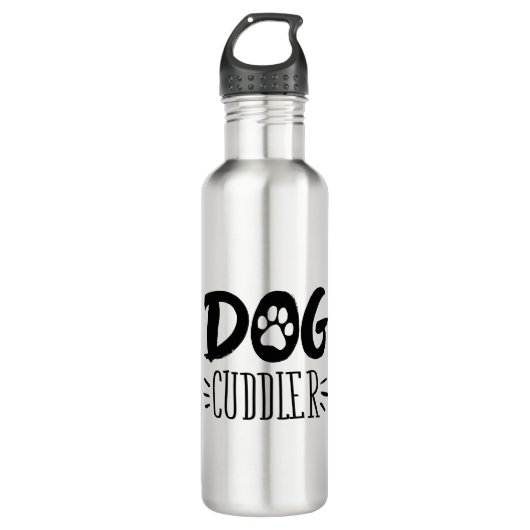 Hund Cuddler Hund Happy Cuddler Gezeichnet Paw Edelstahlflasche (Vorderseite)