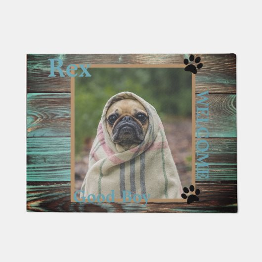 Hund Custom Foto Wood Fußmatte (Vorderseite)