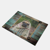 Hund Custom Foto Wood Fußmatte (Schrägansicht)
