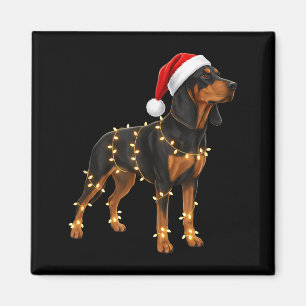 Hund Dachshund Eingewickelt in Weihnachtslichter - Magnet