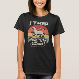 Hund Dachshund Vintage Retro Ich stolpere über m T-Shirt