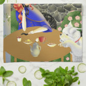 Hund & Dame Schöner Sommergarten Geschirrtuch (Gefaltet)