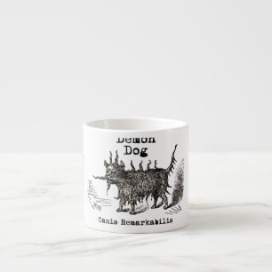 Hund-Dämon Vintage Lustig Süß Espressotasse