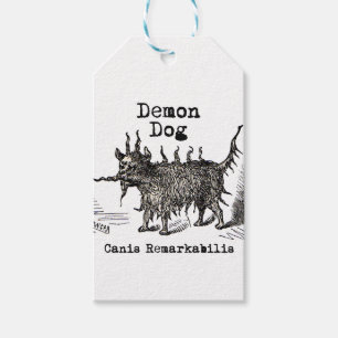 Hund-Dämon Vintage Lustig Süß Geschenkanhänger