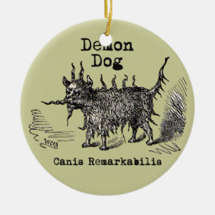Hund-Dämon Vintage Lustig Süß Keramik Ornament
