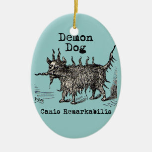 Hund-Dämon Vintage Lustig Süß Keramikornament