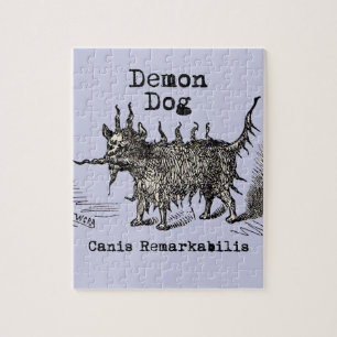Hund-Dämon Vintage Lustig Süß Puzzle