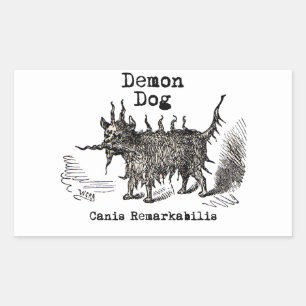 Hund-Dämon Vintage Lustig Süß Rechteckiger Aufkleber