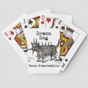 Hund-Dämon Vintage Lustig Süß Spielkarten