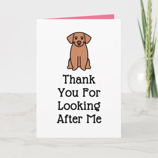 Hund danke Ihnen Karte für Heimtiere Sitter (Vorderseite)