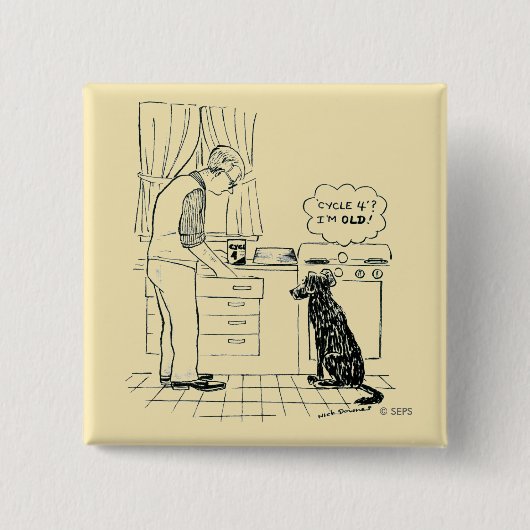 Hund, der älter wird button (Vorderseite)