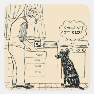 Hund, der älter wird quadratischer aufkleber