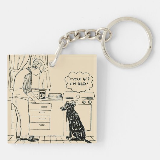 Hund, der älter wird schlüsselanhänger (Rückseite)