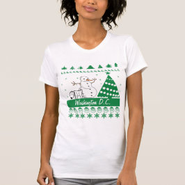 Hund, der auf Schneemann-hässlicher T-Shirt