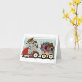 Hund, der Blumen-Lieferungs-Wagenfreier raum Karte (Gelbe Blume)