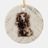 Hund der Dackel Keramik Ornament (Vorne)