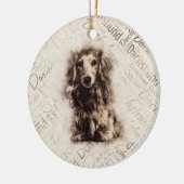 Hund der Dackel Keramik Ornament (Links)