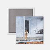 Hund der deutschen Schäferhunde auf der Porsche Magnet (Vorderseite/Rückseite)