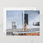 Hund der deutschen Schäferhunde auf der Porsche Postkarte (Vorne/Hinten)