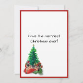 Hund der Deutschen Schäferhunde beim Weihnachtsbau (Rückseite)