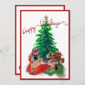 Hund der Deutschen Schäferhunde beim Weihnachtsbau (Vorne/Hinten)