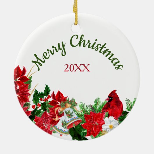 Hund der Deutschen Schäferhunde im Weihnachtskranz Keramik Ornament (Hinten)