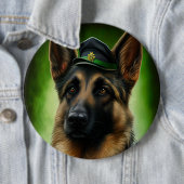 Hund der Deutschen Schäferhunde in St. Patrick's D Button (Beispiel)