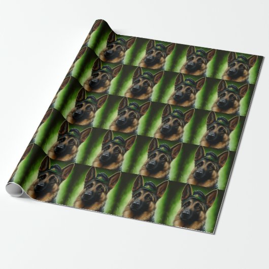Hund der Deutschen Schäferhunde in St. Patrick's D Geschenkpapier (Ungerollt)