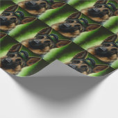 Hund der Deutschen Schäferhunde in St. Patrick's D Geschenkpapier (Ecke)