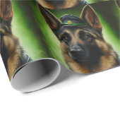 Hund der Deutschen Schäferhunde in St. Patrick's D Geschenkpapier (Rolleneckpunkt)