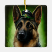 Hund der Deutschen Schäferhunde in St. Patrick's D Keramikornament (Vorderseite)