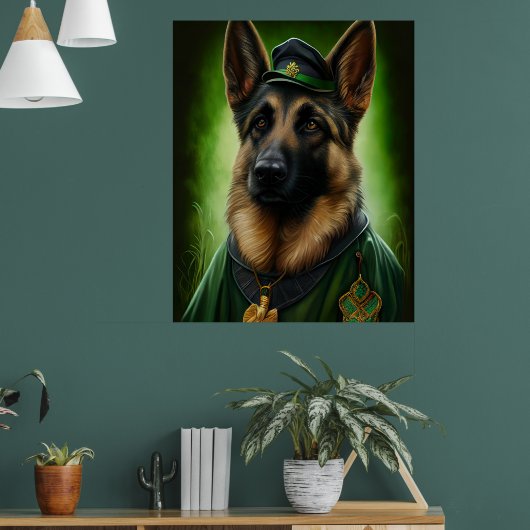 Hund der Deutschen Schäferhunde in St. Patrick's D Poster (Wohnzimmer 1)