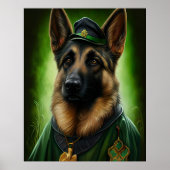 Hund der Deutschen Schäferhunde in St. Patrick's D Poster (Vorne)