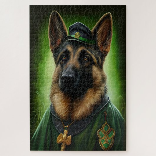 Hund der Deutschen Schäferhunde in St. Patrick's D Puzzle (Vertikal)
