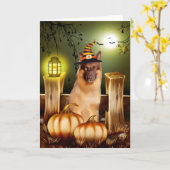 Hund der deutschen Schäferhunde zu Halloween Karte (Gelbe Blume)