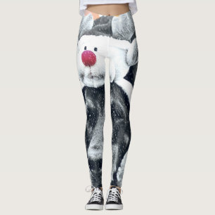 Hund, der einen Ren-Hut trägt Leggings