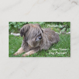 Hund, der haarigen Schäferhund pflegt Visitenkarte