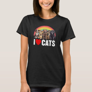 Hund, der ich liebe Katzen Regenbogen sagt Hund T-Shirt