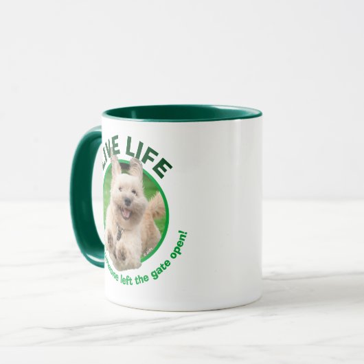 Hund, der in Hof läuft Tasse (Vorderseite Links)
