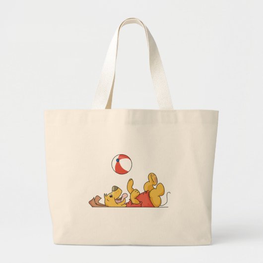 Hund, der mit Ball-T-Shirts und Geschenken spielt Jumbo Stoffbeutel (Vorne)