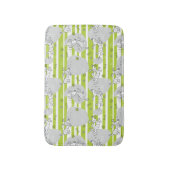 Hund, der Musterhintergrund spielt Badematte (Vorderseite Vertikal)