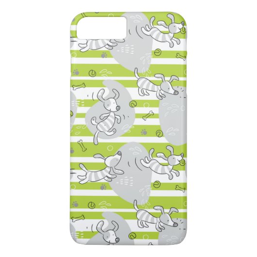 Hund, der Musterhintergrund spielt Case-Mate iPhone Hülle (Rückseite)