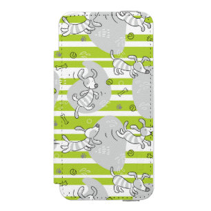 Hund, der Musterhintergrund spielt Incipio Watson™ iPhone 5 Geldbörsen Hülle