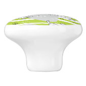 Hund, der Musterhintergrund spielt Keramikknauf (Seitenansicht)