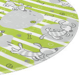 Hund, der Musterhintergrund spielt Schneidebrett (Ecke)