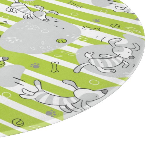 Hund, der Musterhintergrund spielt Schneidebrett (Ecke)